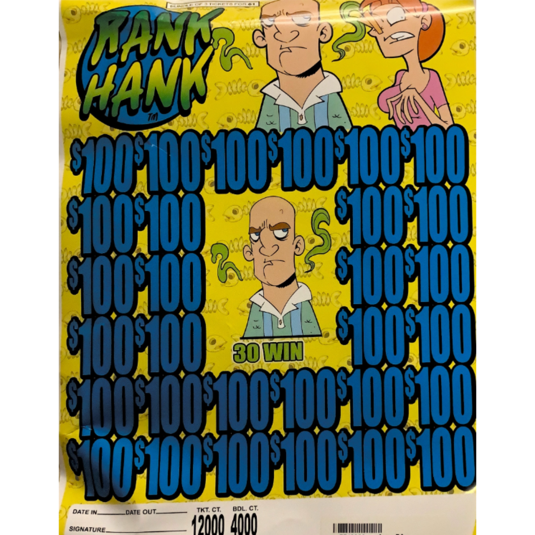 Rank Hank JAR TICKET GAME